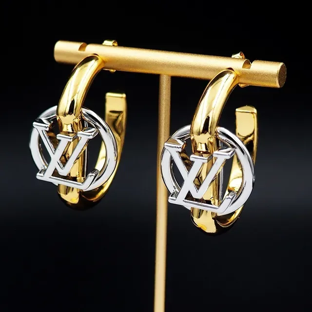 Louis Vuitton LV Circle Two-Tone Gold and Silver Hoop Earrings 3