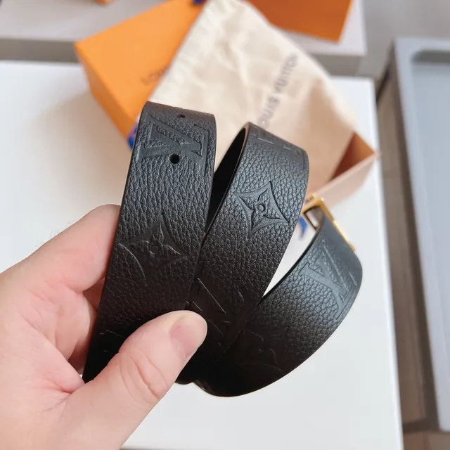 Louis Vuitton LV Initiales Black Pebbled Leather Belt 6