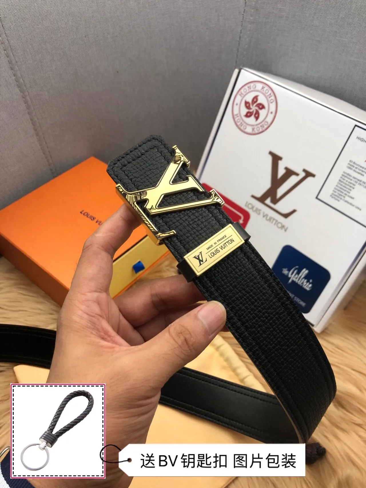 Louis Vuitton LV Initiales Black Textured Leather Belt 5