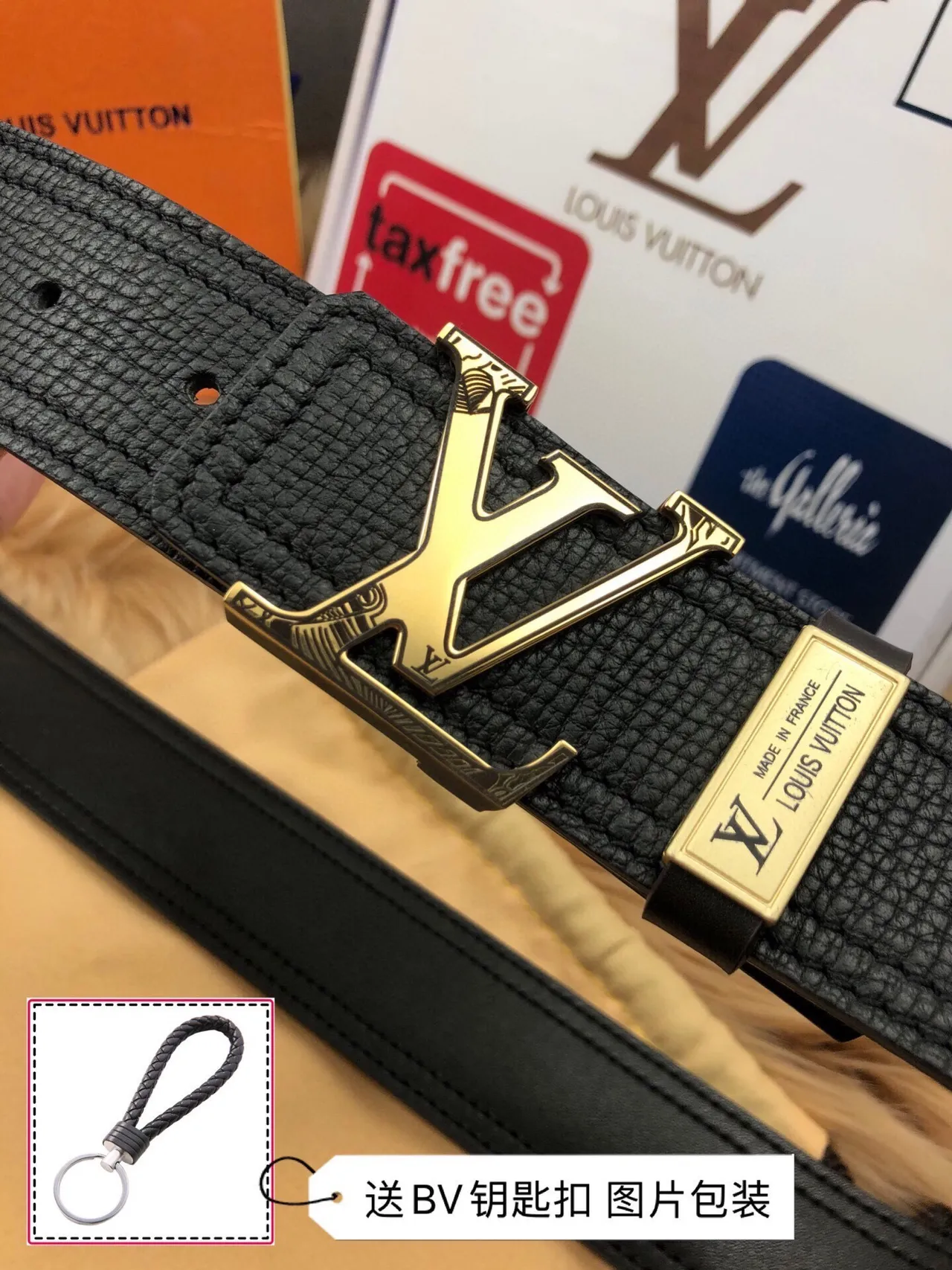 Louis Vuitton LV Initiales Black Textured Leather Belt 6