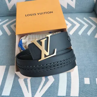 Louis Vuitton LV Initiales Braided Black Leather Belt
