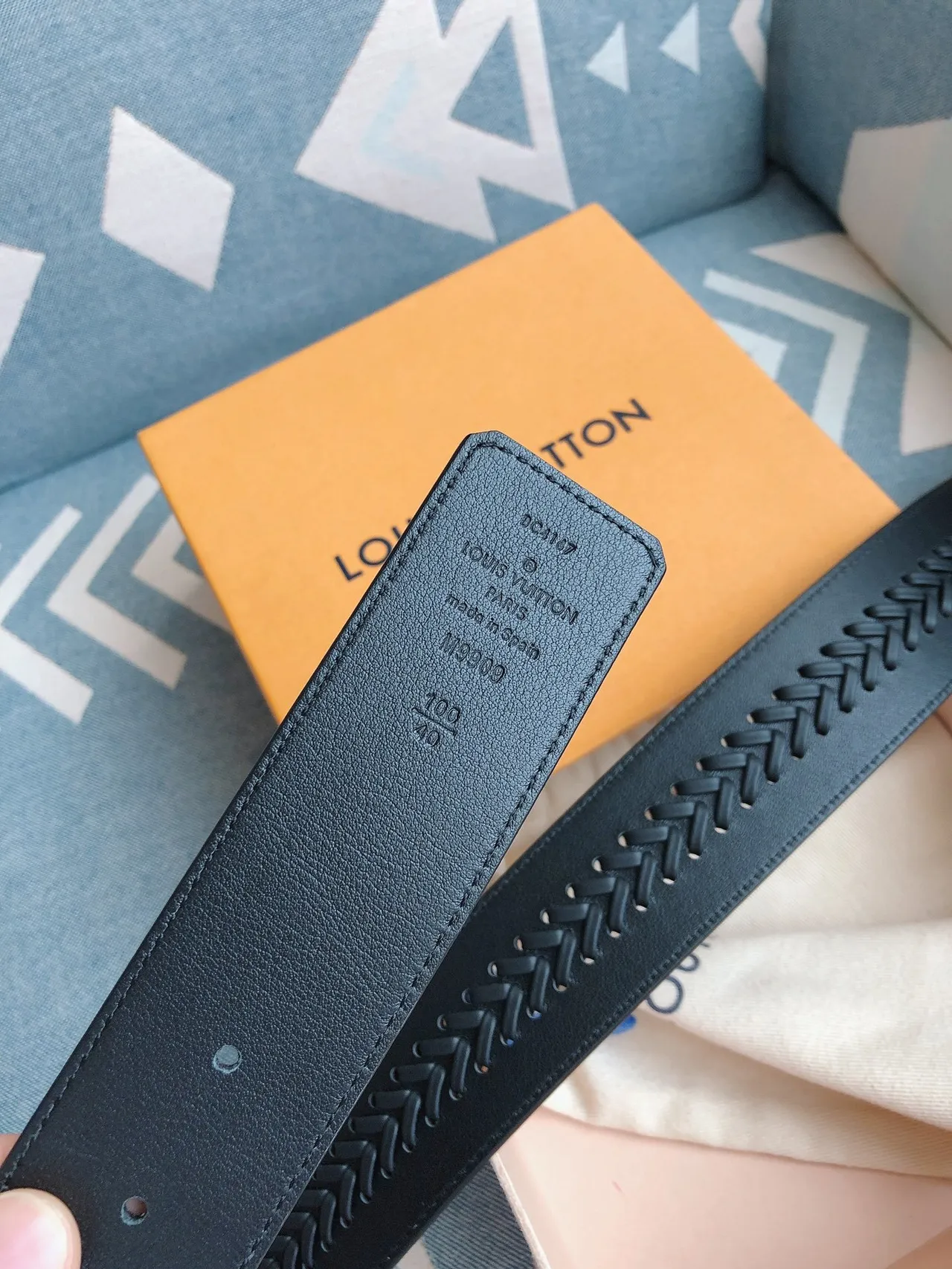 Louis Vuitton LV Initiales Braided Black Leather Belt 3
