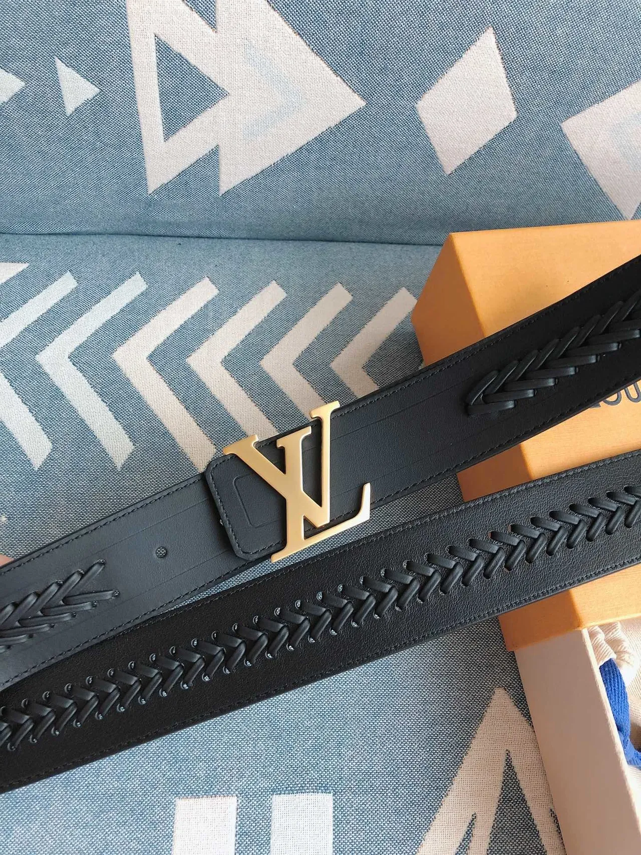 Louis Vuitton LV Initiales Braided Black Leather Belt 7