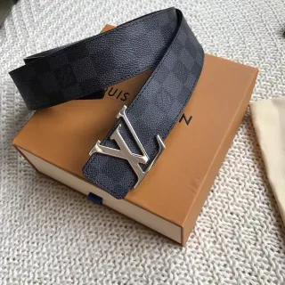 Louis Vuitton LV Initiales Damier Graphite Leather Belt