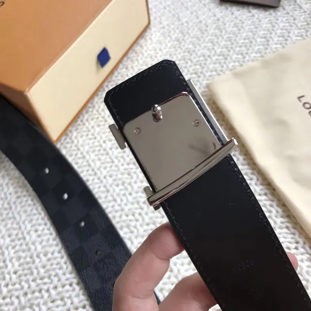 Louis Vuitton LV Initiales Damier Graphite Leather Belt 2