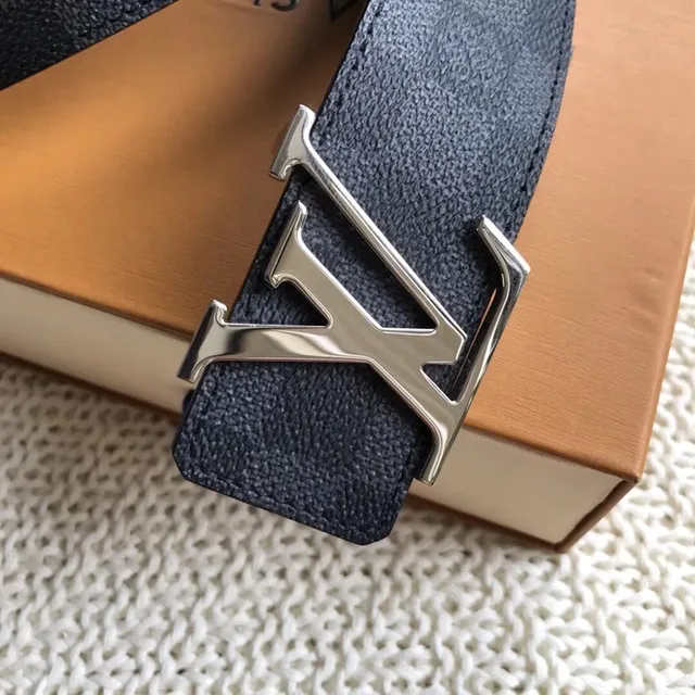 Louis Vuitton LV Initiales Damier Graphite Leather Belt 3