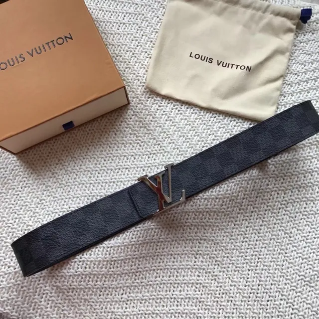 Louis Vuitton LV Initiales Damier Graphite Leather Belt 4