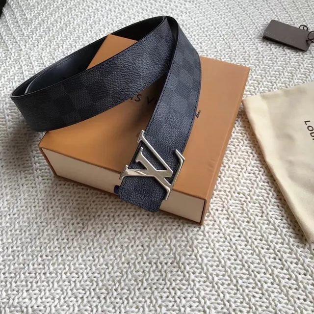 Louis Vuitton LV Initiales Damier Graphite Leather Belt 5