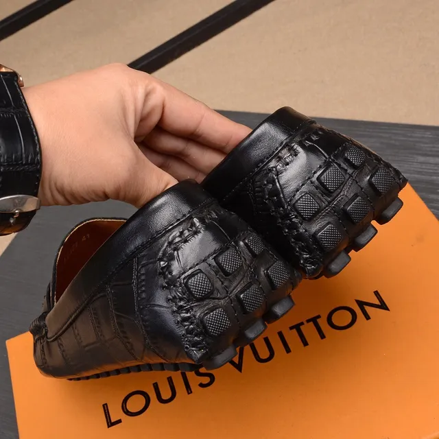 Louis Vuitton LV Loafer Black Croc-Embossed Leather Loafers 4