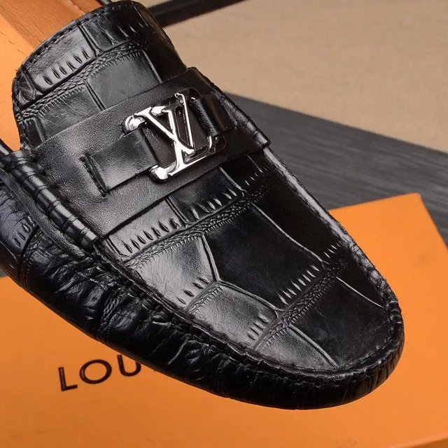 Louis Vuitton LV Loafer Black Croc-Embossed Leather Loafers 6