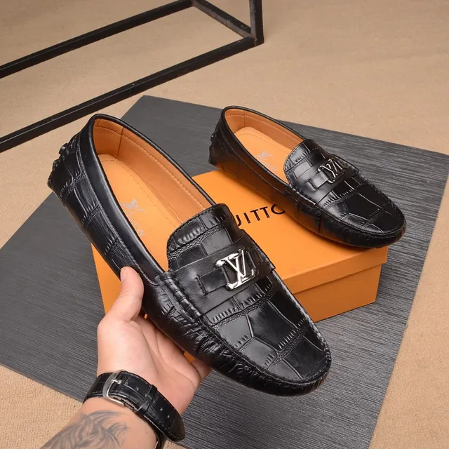 Louis Vuitton LV Loafer Black Croc-Embossed Leather Loafers 7