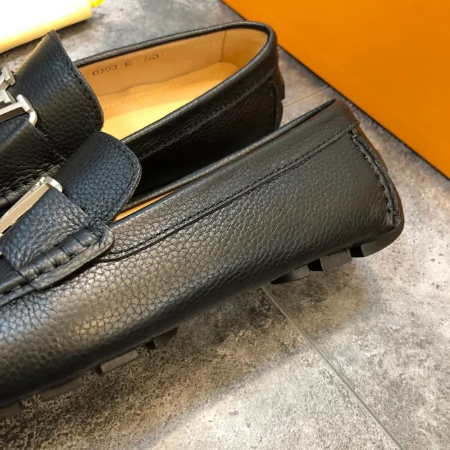 Louis Vuitton LV Loafer Black Pebbled Leather Loafers 4