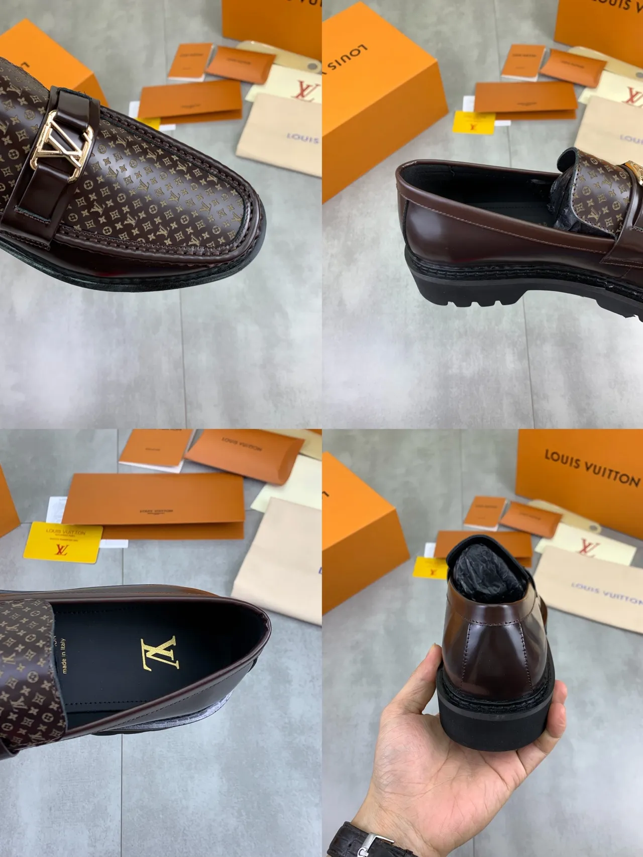Louis Vuitton LV Loafer Brown Patent Leather Monogram Loafers 2