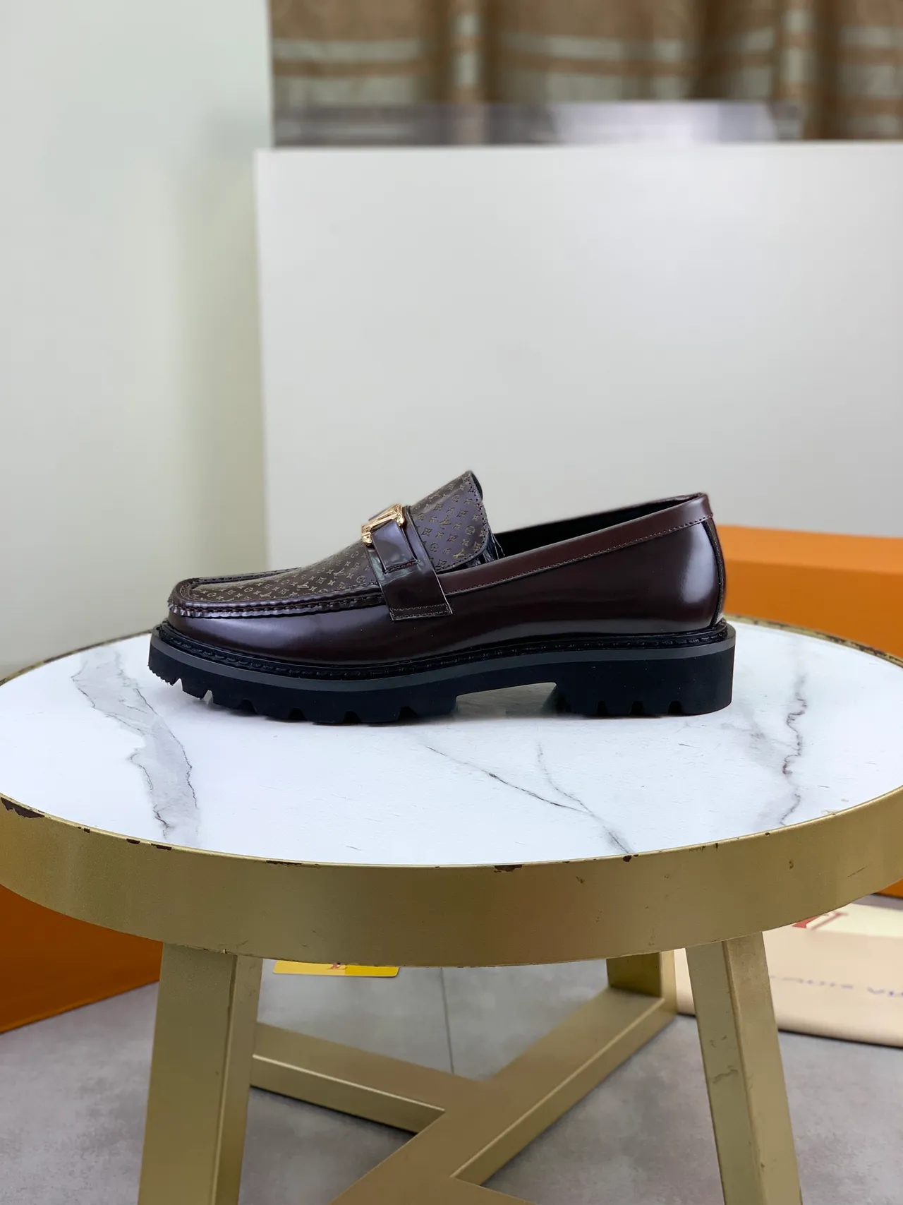 Louis Vuitton LV Loafer Brown Patent Leather Monogram Loafers 6