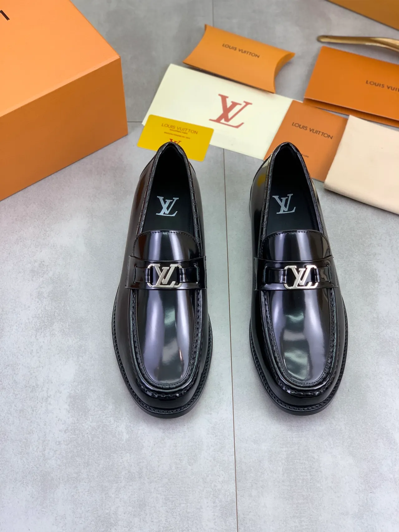 Louis Vuitton LV Loafer Glossy Black Patent Leather Loafers 4