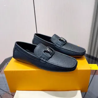 Louis Vuitton LV লুফার নেভি টেক্সচার্ড লেদার মেটাল বাকেল লুফার্স
