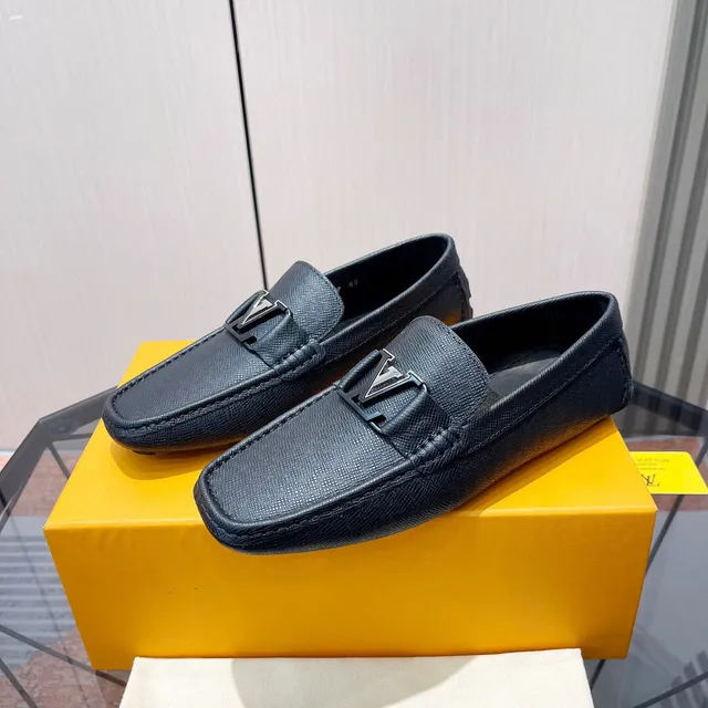 Louis Vuitton LV লুফার নেভি টেক্সচার্ড লেদার মেটাল বাকেল লুফার্স 3
