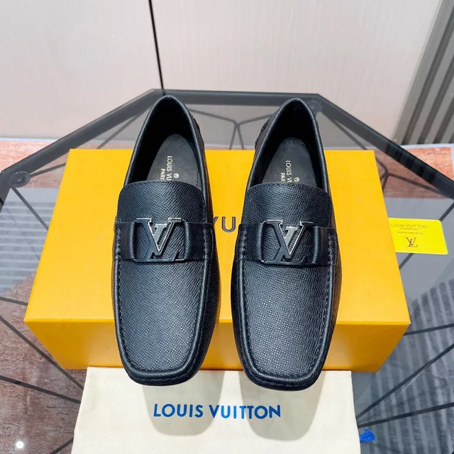Louis Vuitton LV লুফার নেভি টেক্সচার্ড লেদার মেটাল বাকেল লুফার্স 4