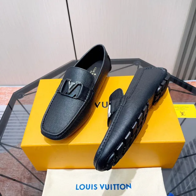 Louis Vuitton LV লুফার নেভি টেক্সচার্ড লেদার মেটাল বাকেল লুফার্স 6