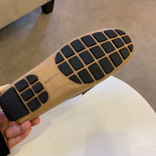 Louis Vuitton LV Loafer Bege Tan Couro Pebbled Mocasins 5