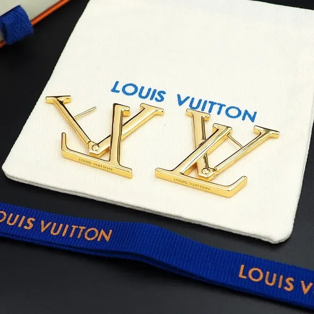 Louis Vuitton LV Monogram Polished Gold-Tone Earrings 2