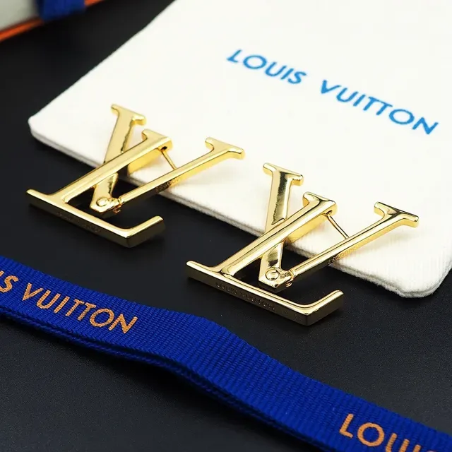 Louis Vuitton LV Monogram Polished Gold-Tone Earrings 3