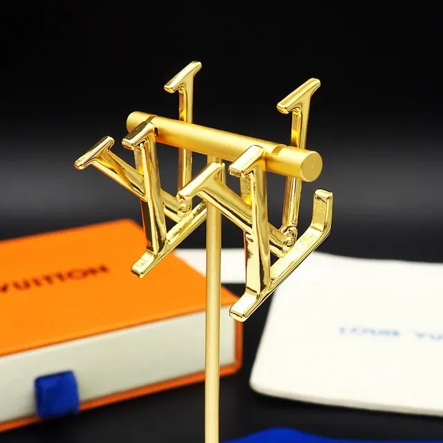 Louis Vuitton LV Monogram Polished Gold-Tone Earrings 6