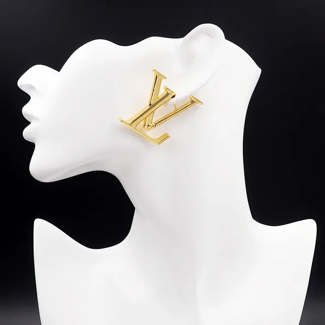 Louis Vuitton LV Monogram Polished Gold-Tone Earrings 8