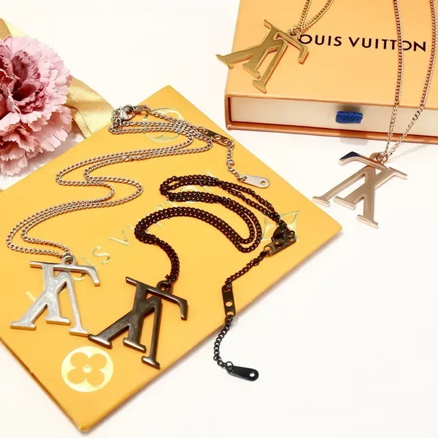 Louis Vuitton LV Monogram Silver-Tone Pendant Necklace 2