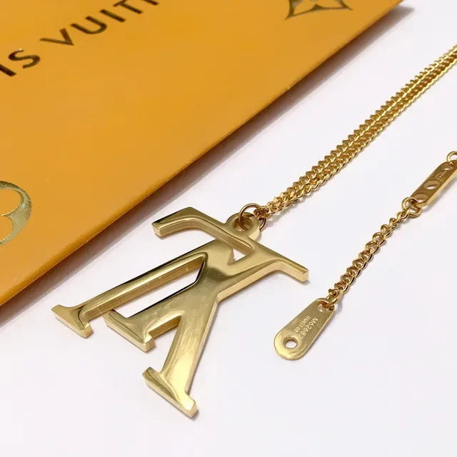 Louis Vuitton LV Monogram Silver-Tone Pendant Necklace 3