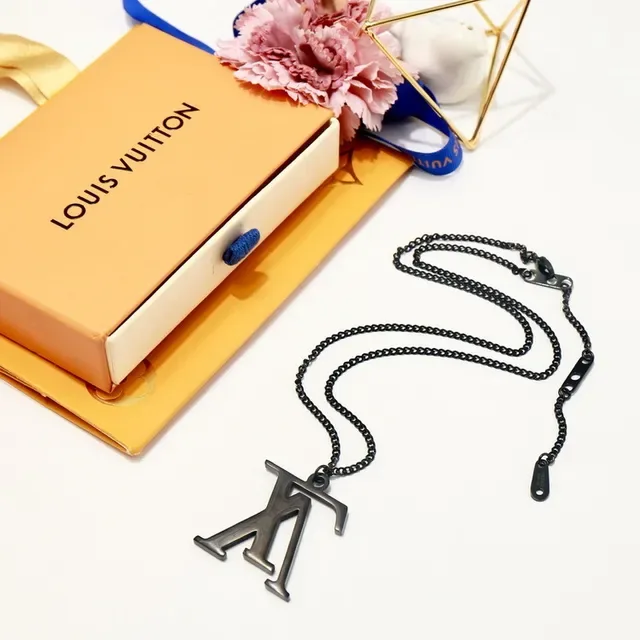 Louis Vuitton LV Monogram Silver-Tone Pendant Necklace 5