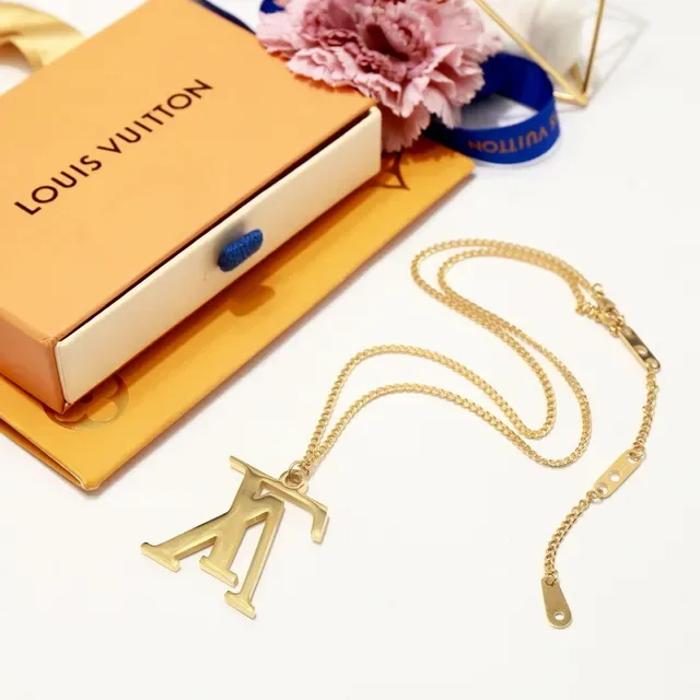 Louis Vuitton LV Monogram Silver-Tone Pendant Necklace 7