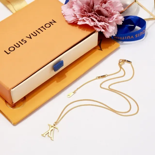 Louis Vuitton LV Monogram Silver-Tone Pendant Necklace 13