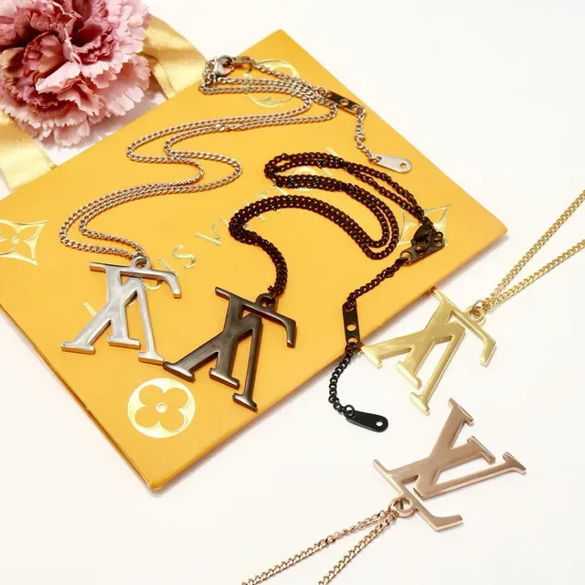 Louis Vuitton LV Monogram Silver-Tone Pendant Necklace 16
