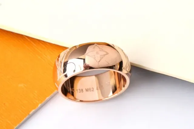 Louis Vuitton LV Star Gold Silver Wide Band Engraved Monogram Ring 5
