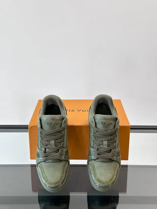 Louis Vuitton LV Trainer Army Green Lifestyle Sneakers 4