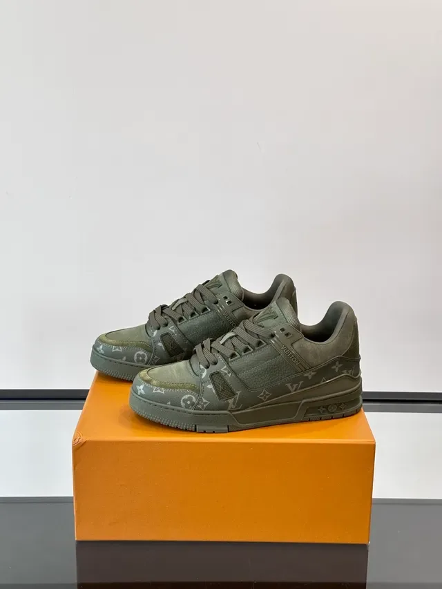 Louis Vuitton LV Trainer Army Green Lifestyle Sneakers 5