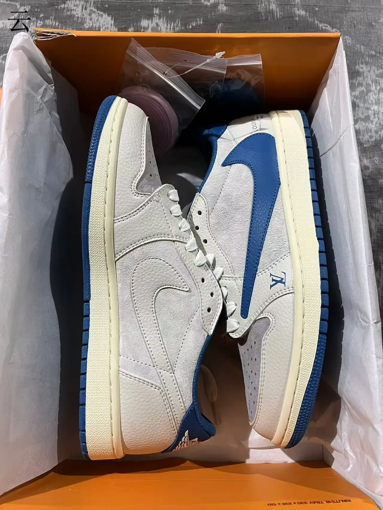Louis Vuitton LV Trainer Beige Blue Leather-Suede Hybrid Upper Bold Contrast Overlay Lifestyle Sneakers 9