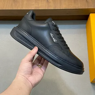 Louis Vuitton LV Trainer Black Monochrome Mixed-Material Upper Lifestyle Sneakers