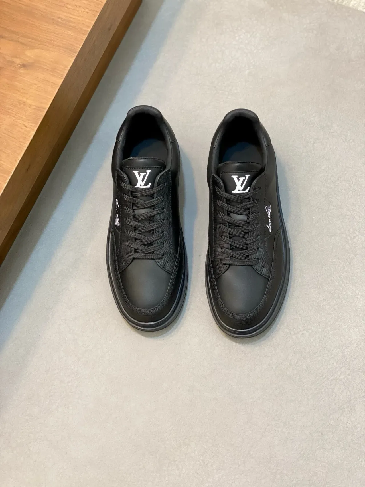 Louis Vuitton LV Trainer Black Monochrome Mixed-Material Upper Lifestyle Sneakers 5