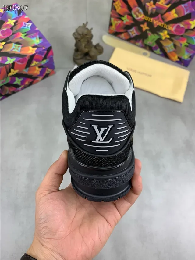 Louis Vuitton LV Trainer Black Monogram Denim Lifestyle Sneakers 2