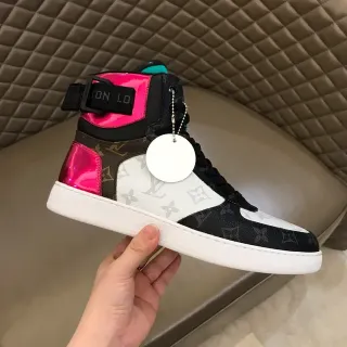 Louis Vuitton LV Trainer Black Pink High-Top Monogram Canvas Lifestyle Sneakers