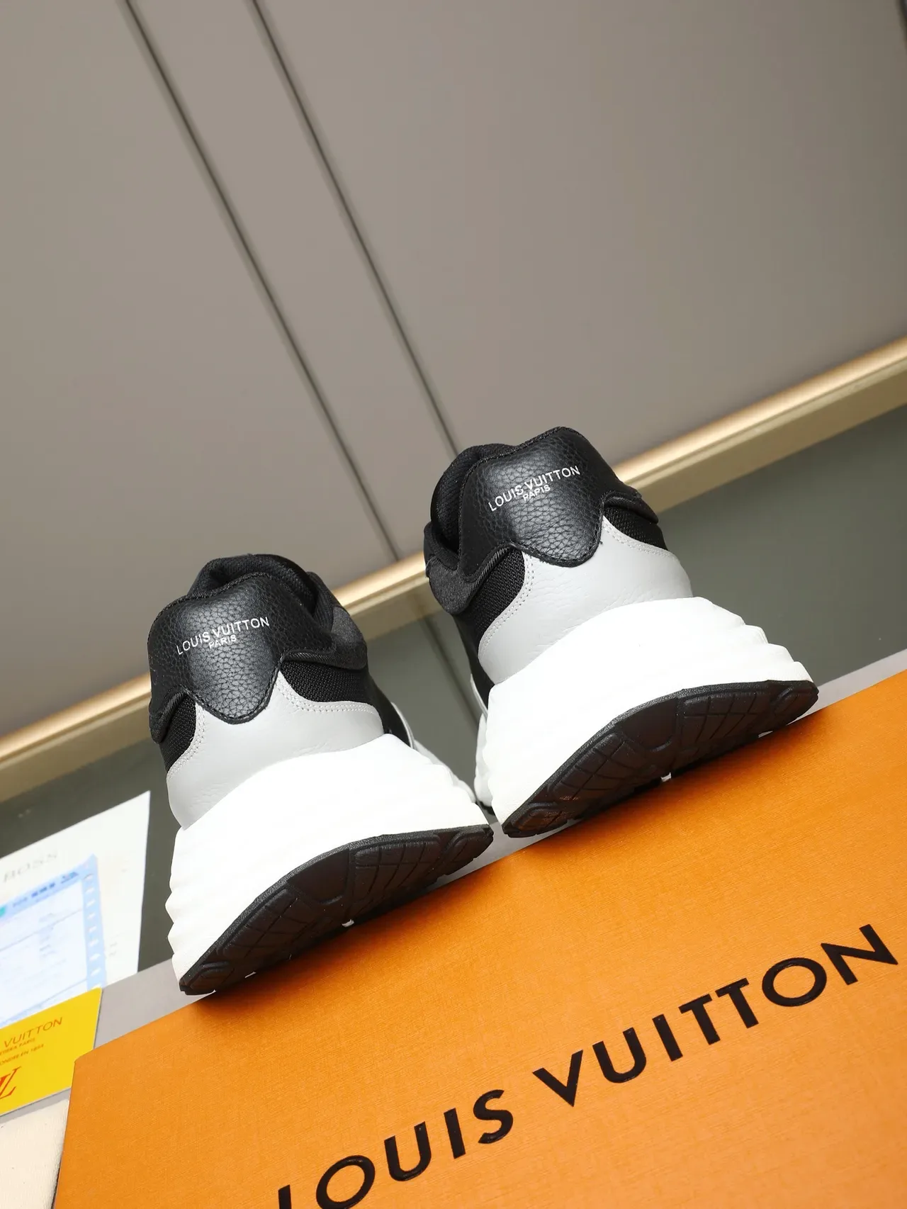 Louis Vuitton LV Trainer Black White Chunky Platform Sole Mesh And Leather Upper Lifestyle Sneakers 3