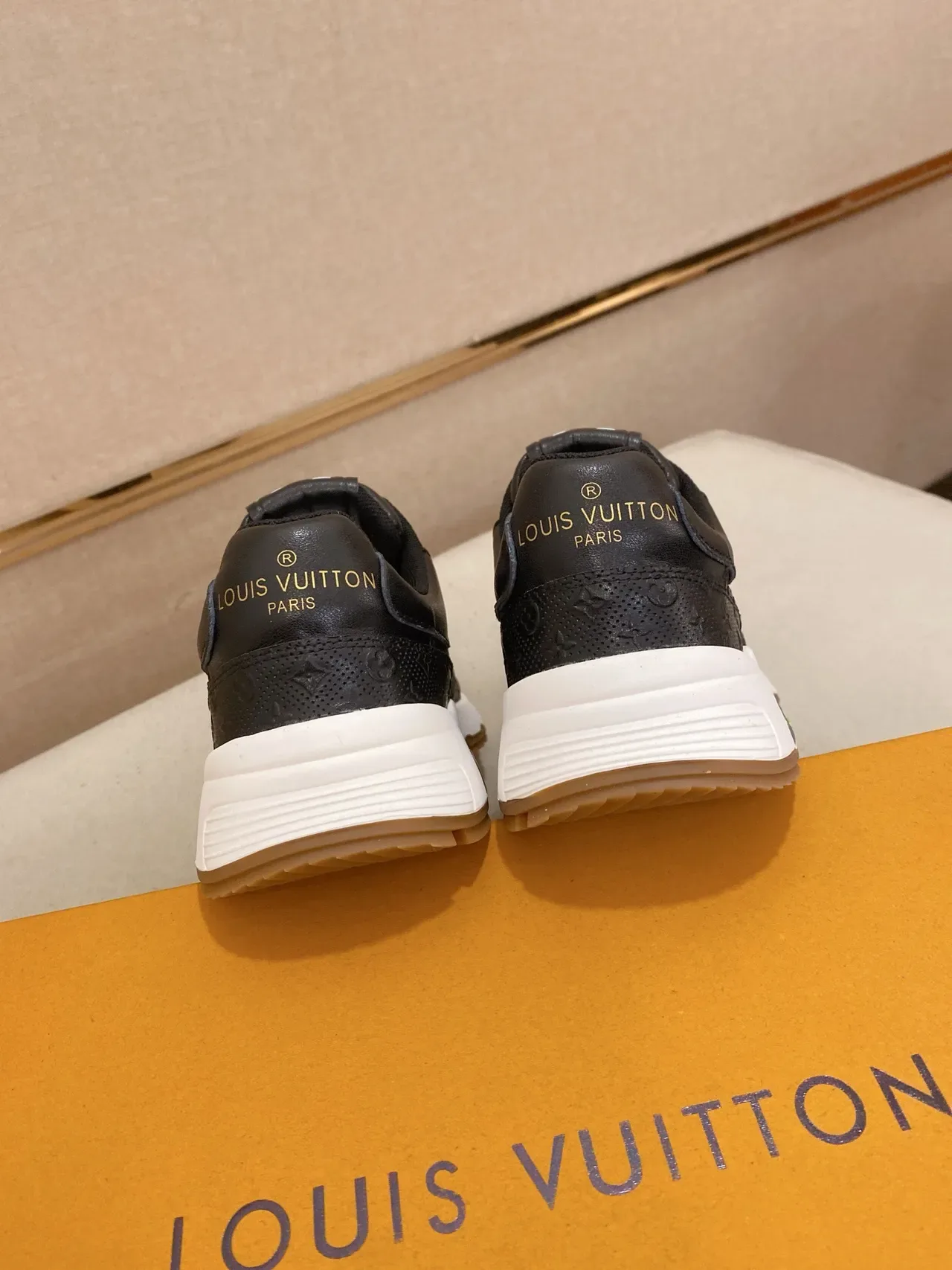 Louis Vuitton LV Trainer Black White Monogram-Embossed Upper Sculpted Midsole Lifestyle Sneakers 8