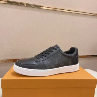 Louis Vuitton LV Zapatillas Negro Blanco Monograma Cuero Low-Top Lifestyle Sneakers