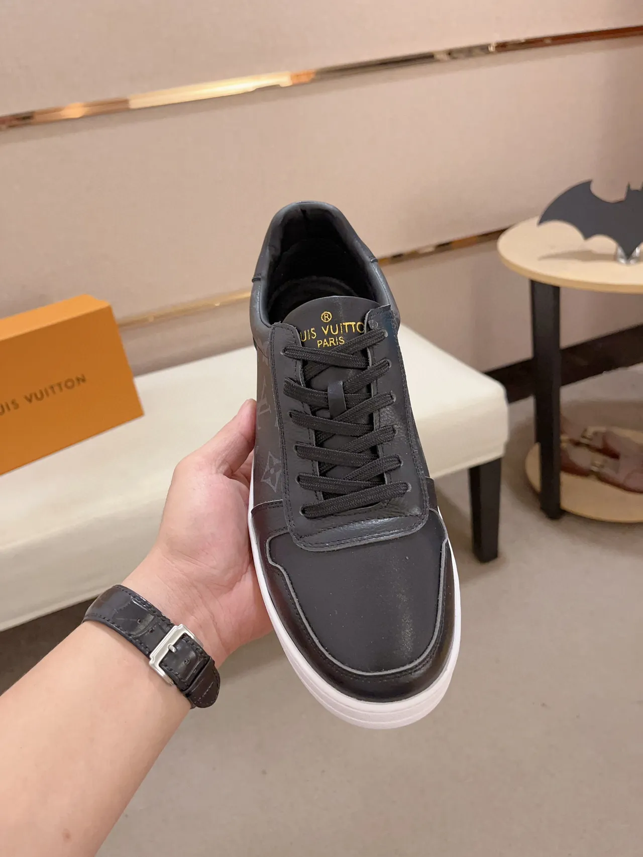 Louis Vuitton LV Trainer Black White Monogram Leather Low-Top Lifestyle Sneakers 2