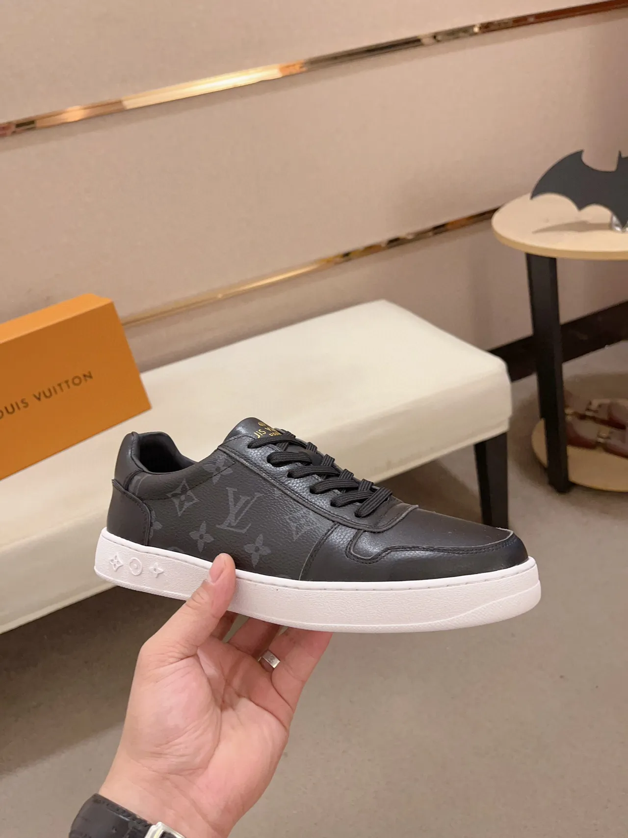 Louis Vuitton LV Trainer Black White Monogram Leather Low-Top Lifestyle Sneakers 4