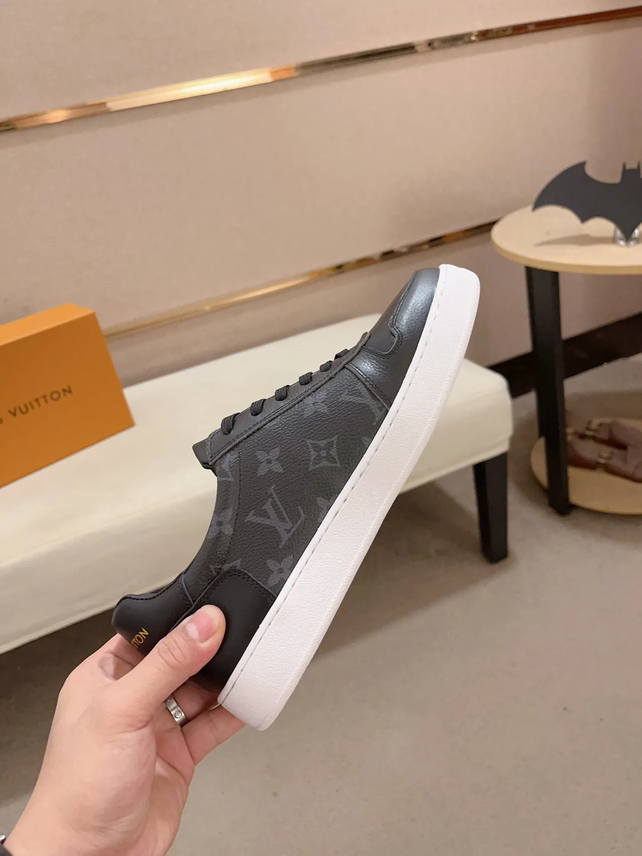 Louis Vuitton LV Trainer Black White Monogram Leather Low-Top Lifestyle Sneakers 5