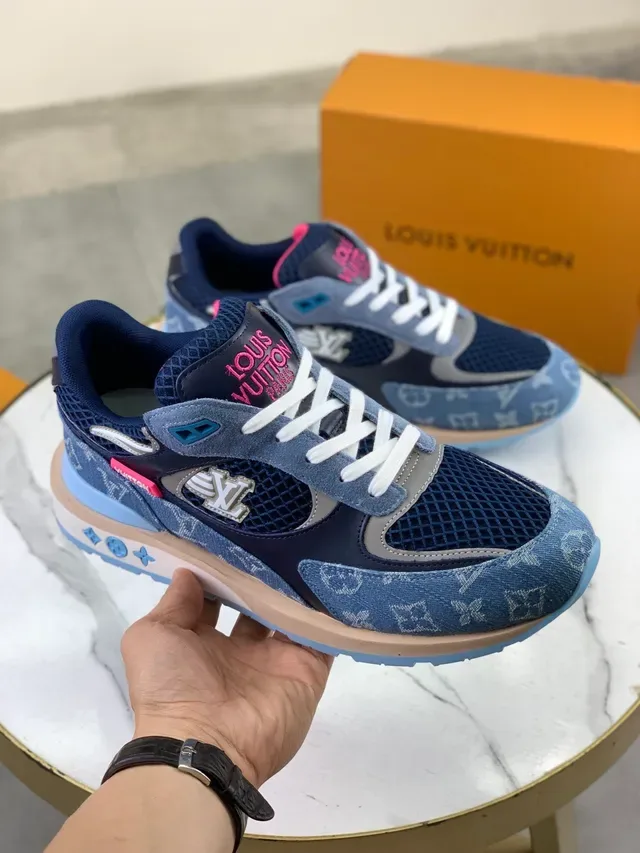 Louis Vuitton LV Trainer Blue Navy Monogram Denim Upper Mesh Cage Overlay Lifestyle Sneakers 4