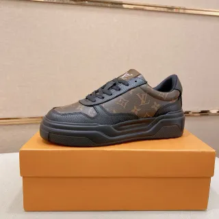Louis Vuitton LV Trainer Brown Black Monogram Canvas Leather Overlays Lifestyle Sneakers